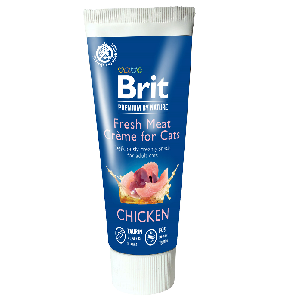BRIT PREMIUM By Nature Fresh Meat Creme, Pui si Ficat, Supliment Nutritiv | Recompensa Pisici (pateu fin), 75g