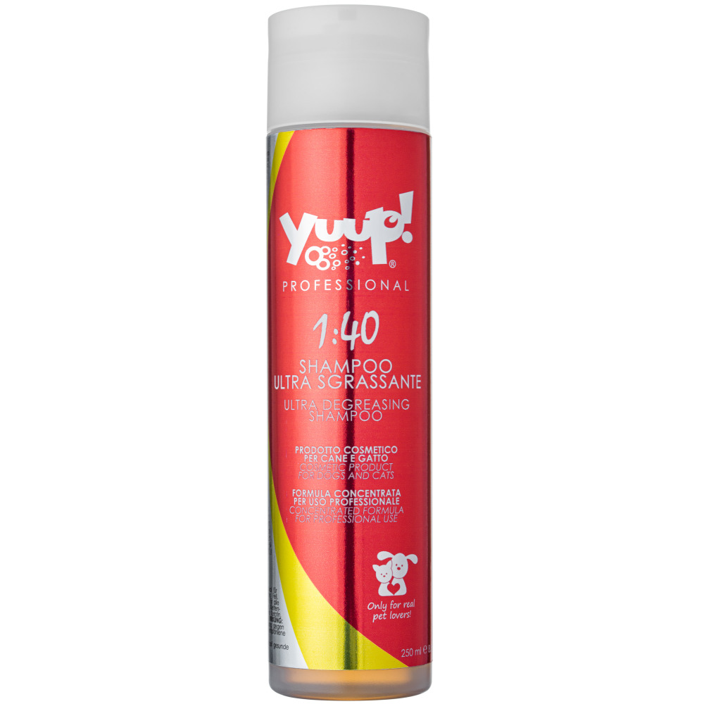 YUUP! Professional Ultra Degreasing, Sampon Concentrat 1:40, Ultra Degresant, Pentru Caini si Pisici, Curatare Profunda si Indepartare Completa Mirosuri Persistente, Orice Tip de Blana, 250ml