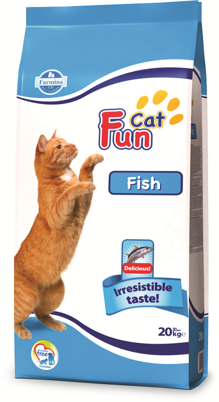 FUN CAT ADULT Fish, cu Peste, Hrana Uscata Pisici, 20kg