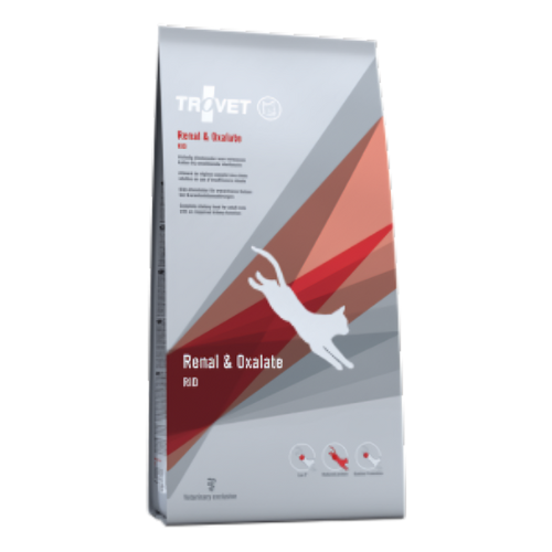 TROVET Cat Renal & Oxalate RID - Dieta Veterinara Uscata pentru Pisici cu Insuficienta Renala si Prevenirea Formarii de Oxalati, 2,5 kg