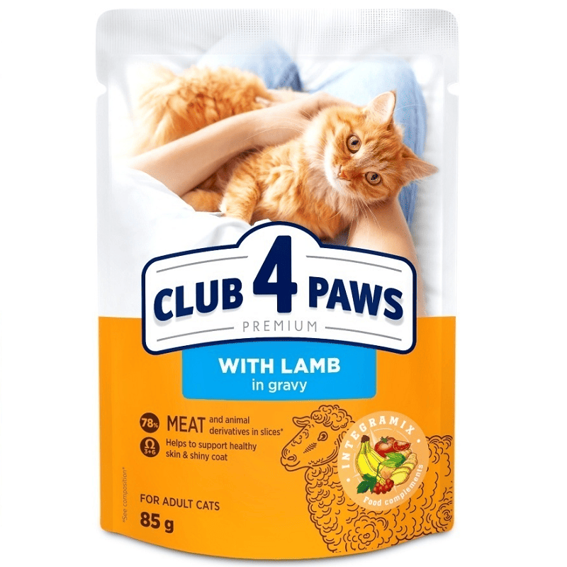CLUB 4 PAWS Cat cu Miel in Sos 85 g | Hrana Umeda Premium pentru Pisici Adulte
