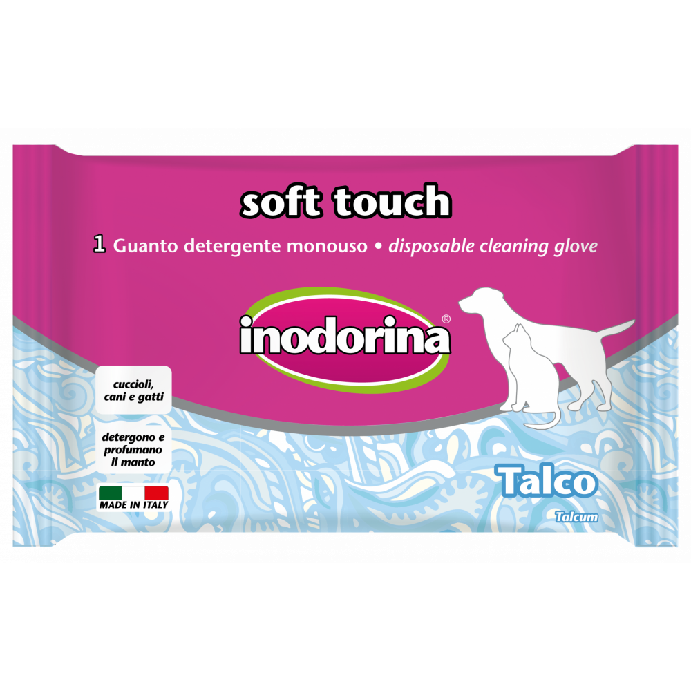 INODORINA Soft Touch, Manusa Curatare Fara Apa Blana Caini sau Pisici, 1Buc