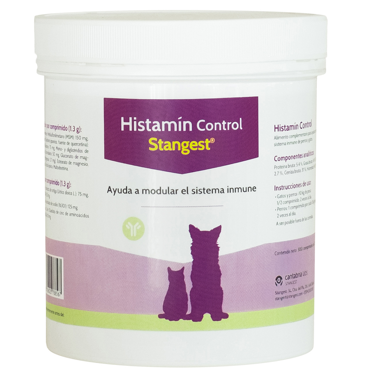 HISTAMIN CONTROL Supliment Antialergic si Pentru Reducerea Intolerantelor Alimentare la Caini si Pisici, 300 tablete