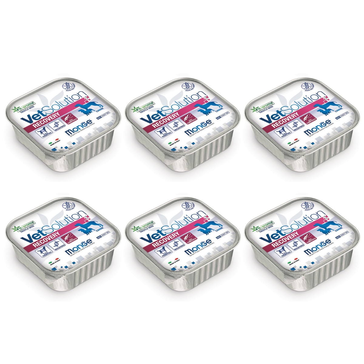 MONGE VETSOLUTION Recovery Canine, Set Conserve Hrana Umeda Pentru Caini In Convalescenta sau Recuperare 6x150g