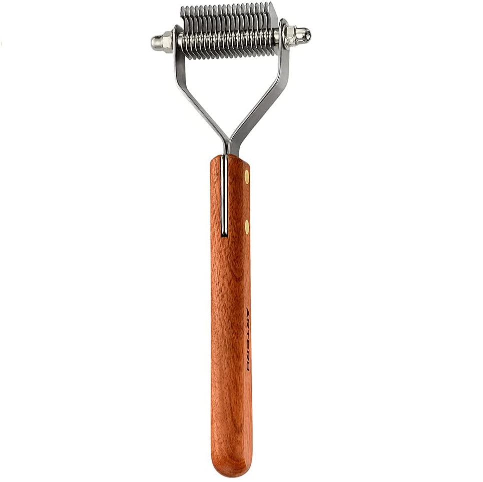 ARTERO SUPER COAT Descalcitor Profesional 20 Lame Inox, Blana Dubla | Deasa cu Par Fin | Caini cu Fir de Par Dur