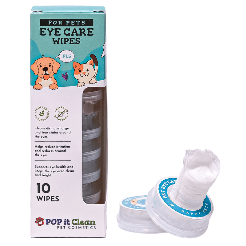 POP It Clean Servetele Umede Hipoalergenice pentru Ingrijirea Ochilor la Caini si Pisici 10 buc | Curatare Delicata si Igiena Oculara