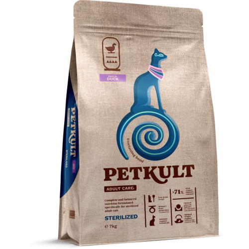PETKULT Cat Adult Care Sterilized, cu Rata | Hrană Uscată pentru Pisici Sterilizate, 7 kg