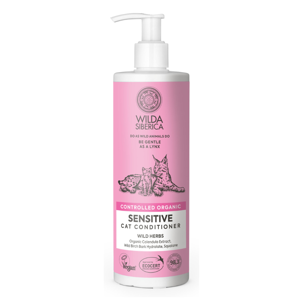 WILDA SIBERICA Balsam Sensitive Vegan, cu Gălbenele și Mesteacăn, Pentru Pisici cu Piele Delicată, 400ml