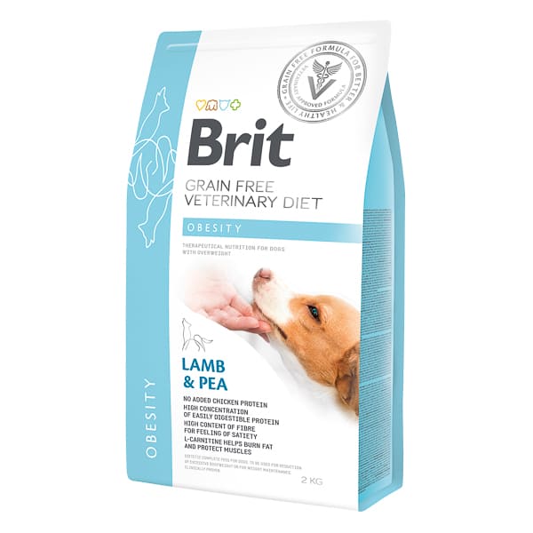 BRIT VET DIETS Dog Grain Free Obesity cu Miel si Mazăre 2kg | Hrană Uscată Dietetică pentru Câini Obezi sau Supraponderali