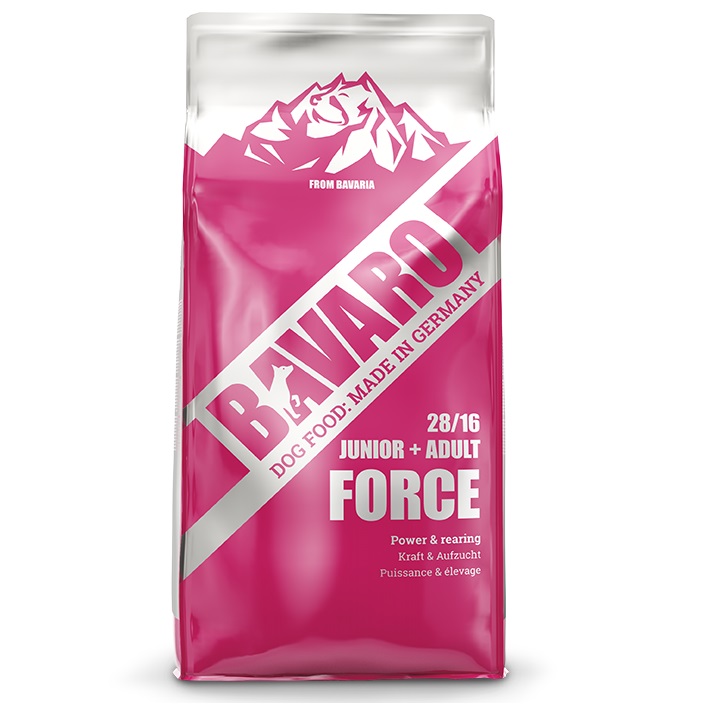 BAVARO Force 28 / 16, 18kg – Hrană Uscată Premium (28% proteine / 16% grasimi) pentru Câini Adulți Activi, Performanta Zilnica si Sanatate optima
