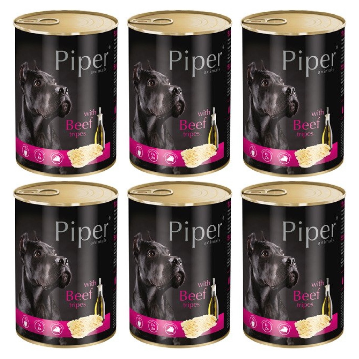 PIPER Animals, cu Burta de Vita, Set Conserve Hrana Umeda Pentru Caini, 6x400g