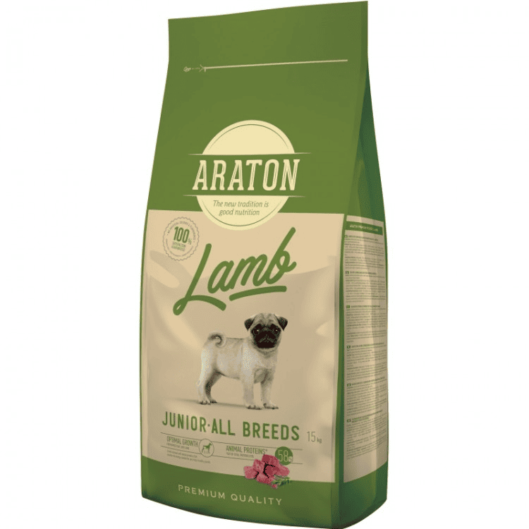 ARATON Dog Junior Miel & Orez 15 kg | Hrana Uscata Completa pentru Catei Juniori, toate rasele
