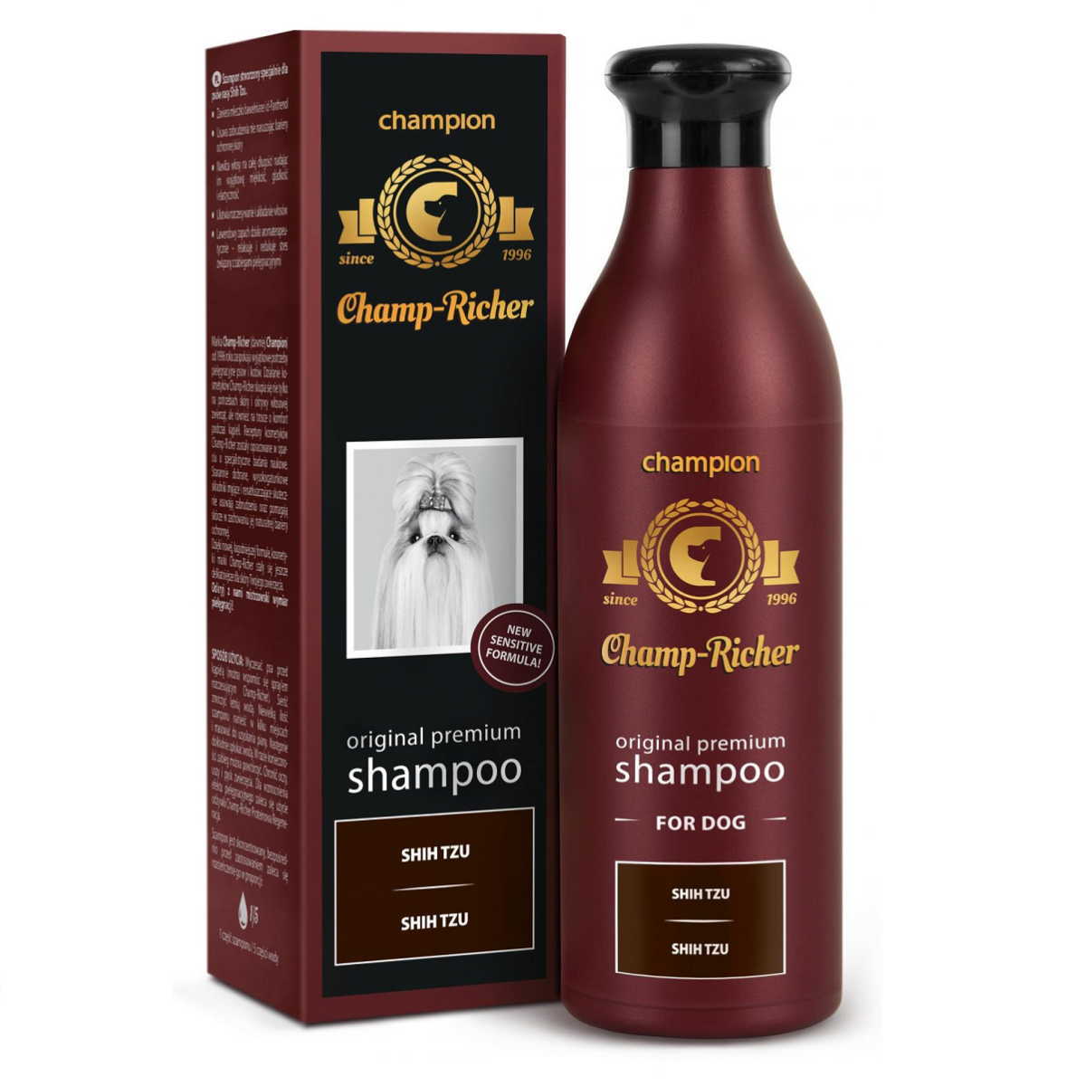 CHAMP RICHER, Sampon Profesional Concentrat 1:5, Pentru Caini Shih Tzu, 250ml
