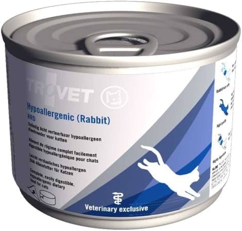 TROVET Hypoallergenic Cat, cu Iepure, Conserva 200 g – Hrana Umeda Dietetica Monoproteica pentru Pisici cu Alergii sau Intolerante Alimentare