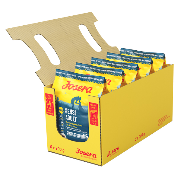 JOSERA Sensi Adult cu Rata si Somon, Set 5x900 g – Hrană Uscată Premium pentru Câini Adulți Activi cu Digestie Sensibilă