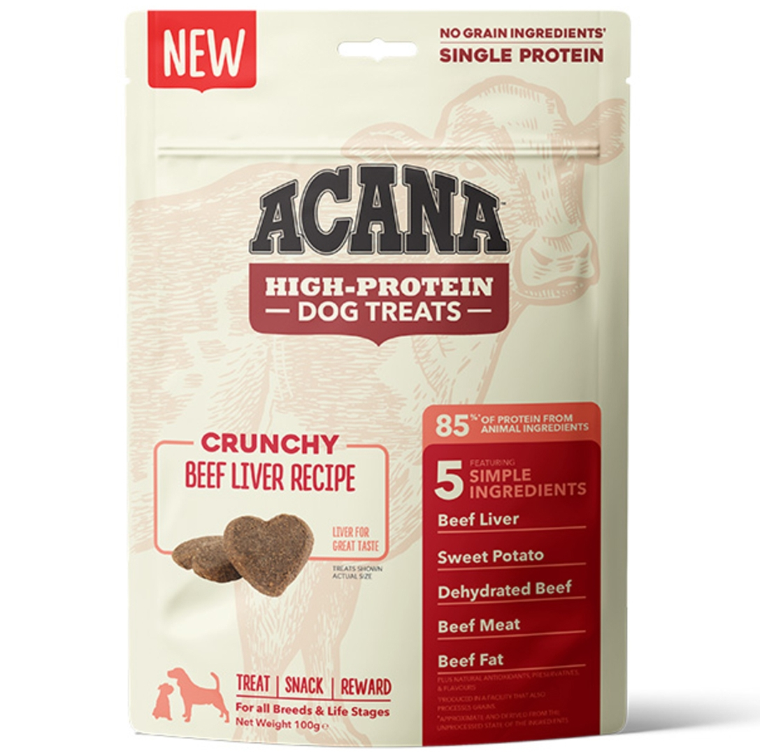 ACANA High Protein Dog Treats, cu Vita, Recompense Monoproteice, Fara Cereale, Caini, 100g