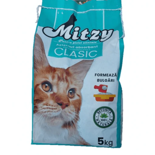 MITZY Clasic 5 kg | Nisip Natural din Bentonită pentru Litieră, Aglomerant și Control Eficient al Mirosurilor
