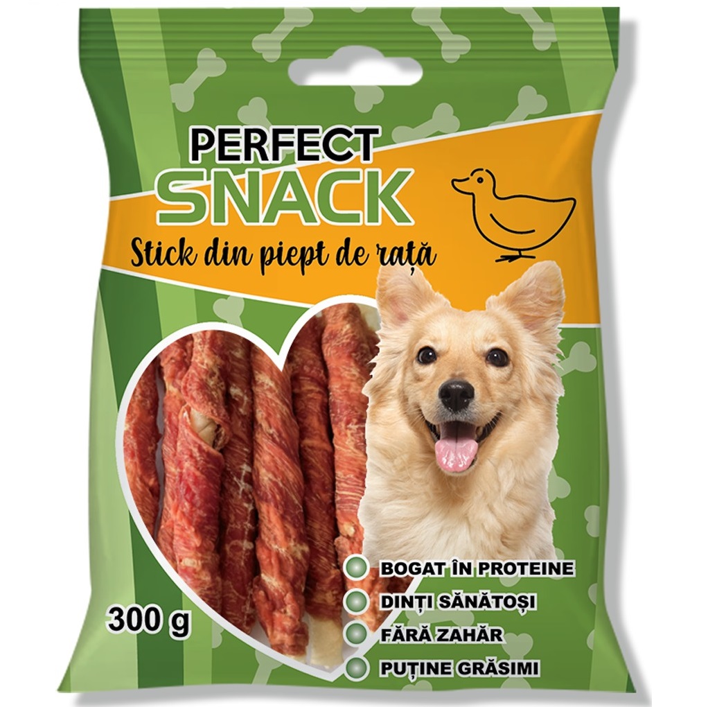 PERFECT Snack, Recompense Pentru Caini, Stick cu Piept de Rata, 300g