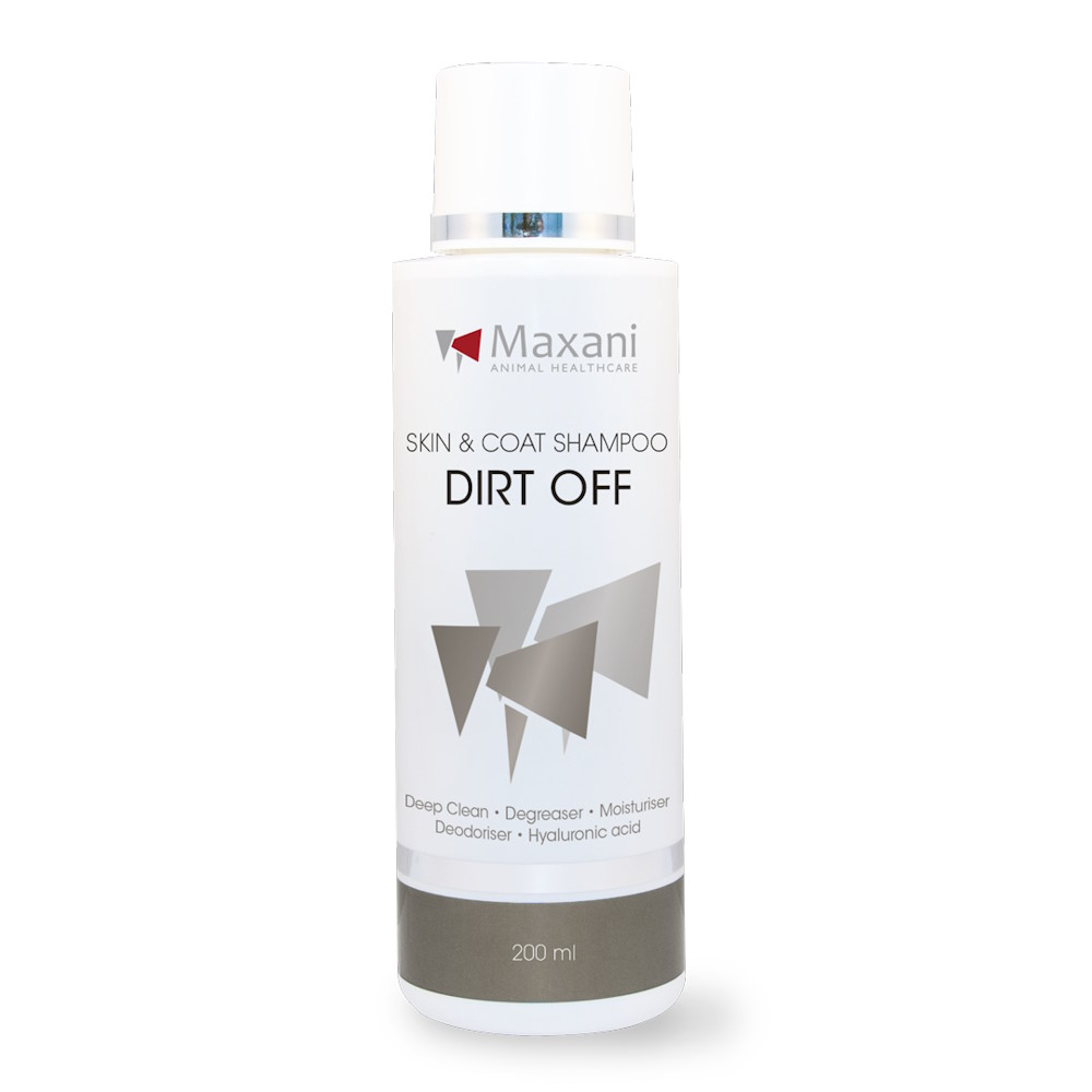 MAXANI Dirt Off Skin & Coat Shampoo 200 ml – Sampon Dermatologic Intensiv pentru Caini si Pisici, Curatare Profunda si Neutralizare Mirosuri