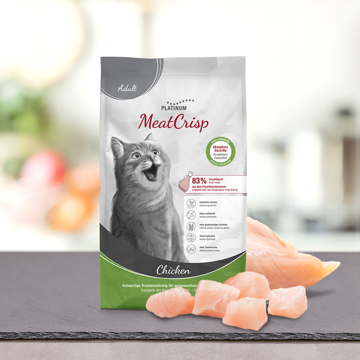 PLATINUM MeatCrisp Adult, cu Pui, Hrana Uscata Pentru Pisici, 1.5kg