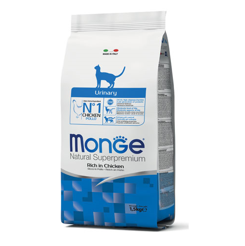 MONGE Natural Superpremium Cat Adult Urinary, cu Pui, Hrana Uscata Pentru Pisici Adulte, Protectia Aparatului Urinar, 1.5kg