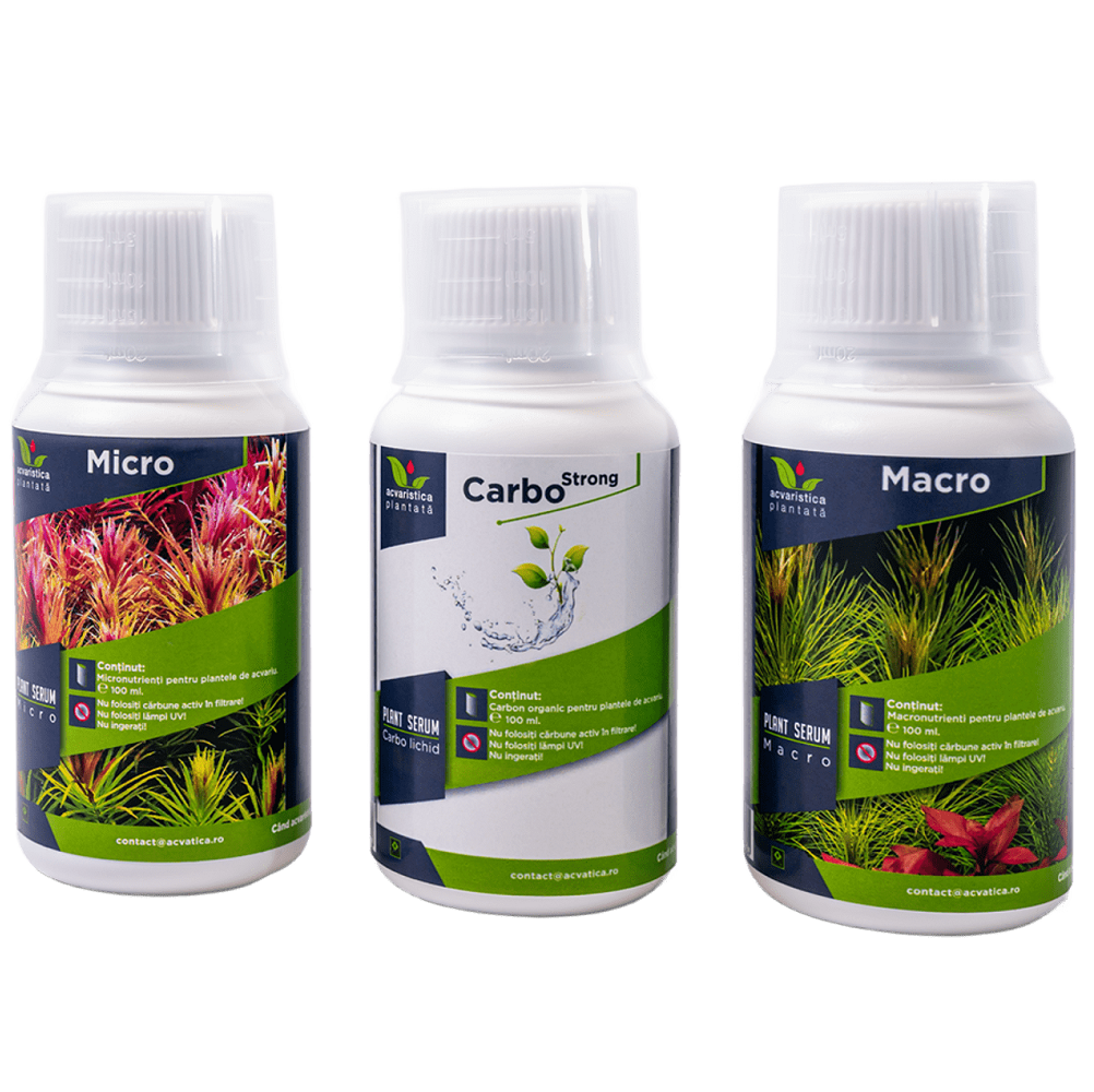 Micro-Carbo-Macro PLANT SERUM, Pachet Fertilizanti Pentru Plante de Acvariu 3x100ml