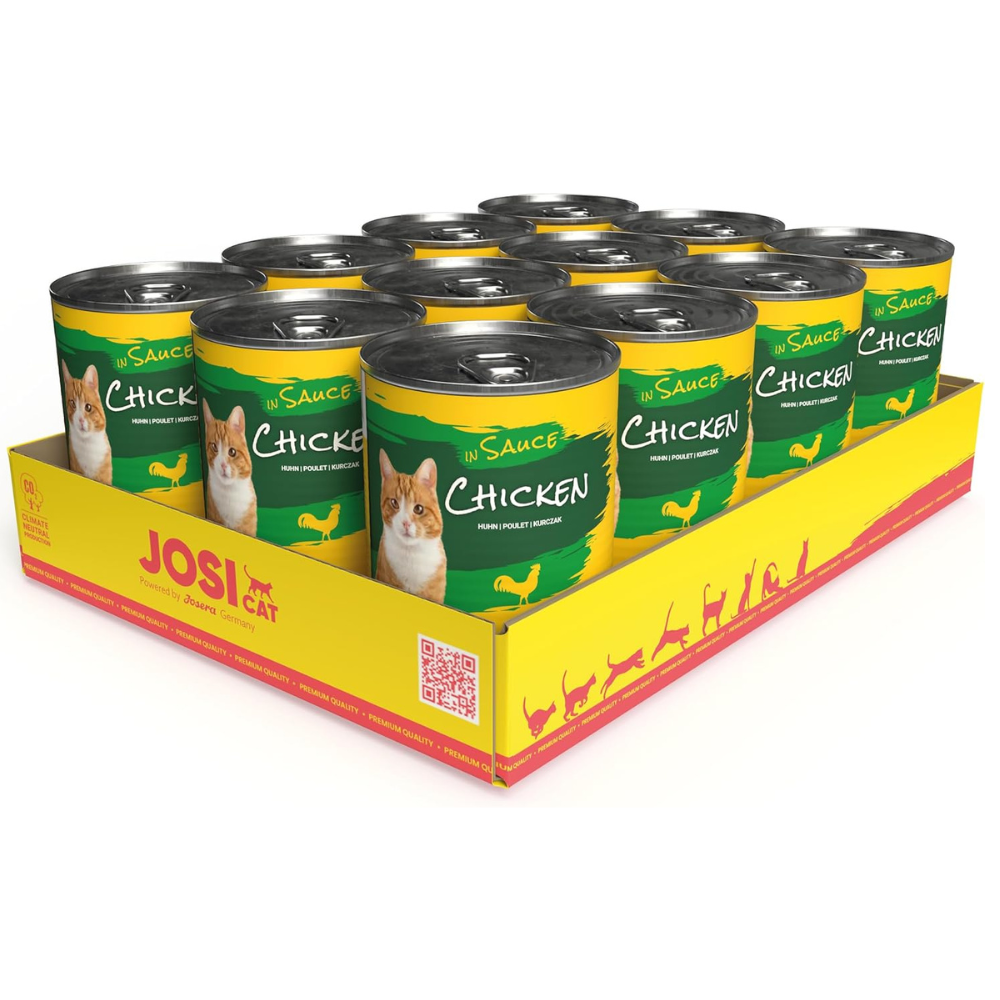 JOSICAT Chicken in Sauce Set 12 x 415 g – Hrană Umedă Premium pentru Pisici Adulte, cu Pui Fraged în Sos
