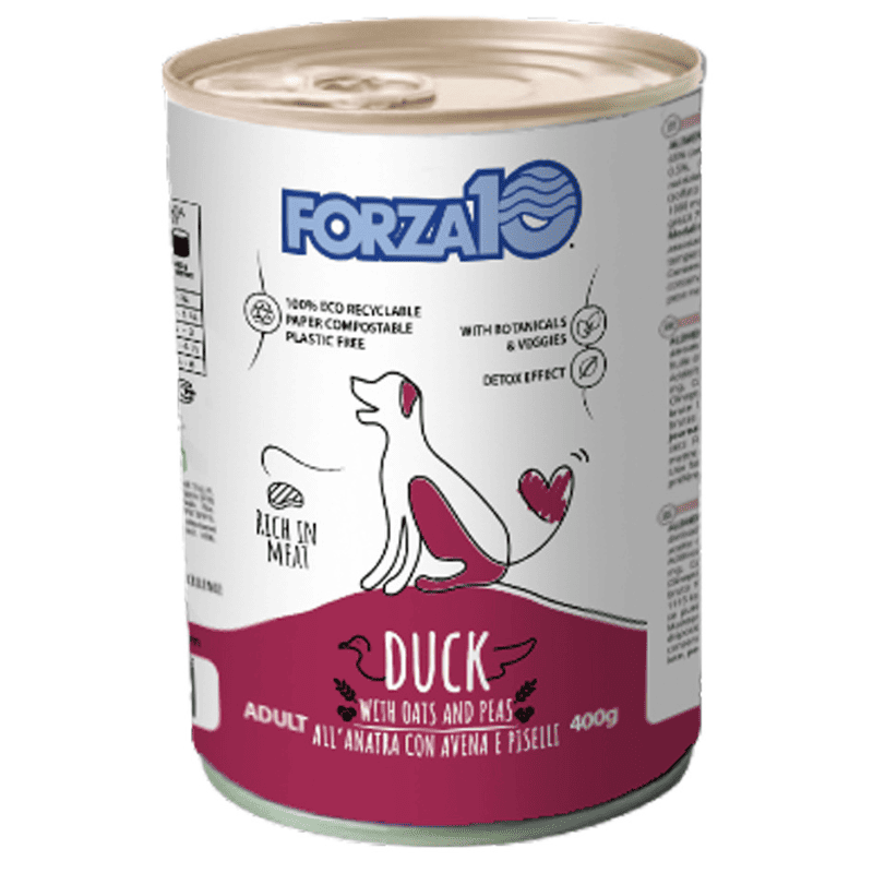 FORZA 10 Maintenance cu Rata si Mazare, 400 g – Hrana Umeda Completa pentru Caini Adulti