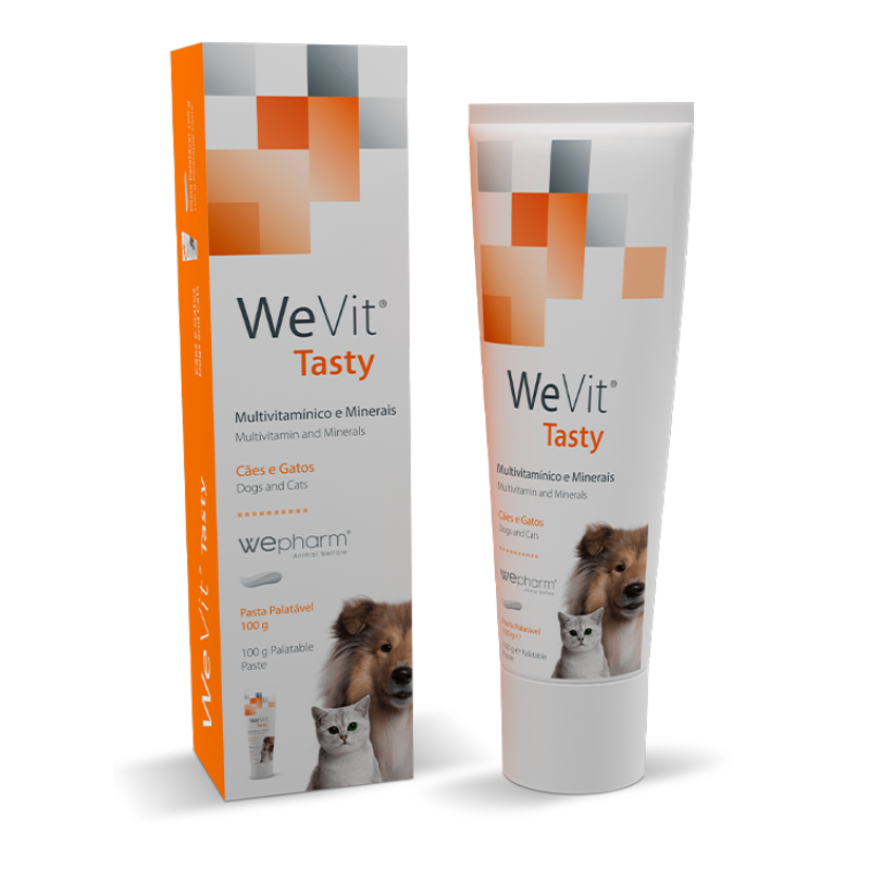 WePHARM WeVit Tasty Pasta 100 g – Supliment Multivitaminic pentru Energie, Apetit si Convalescenta la Caini si Pisici