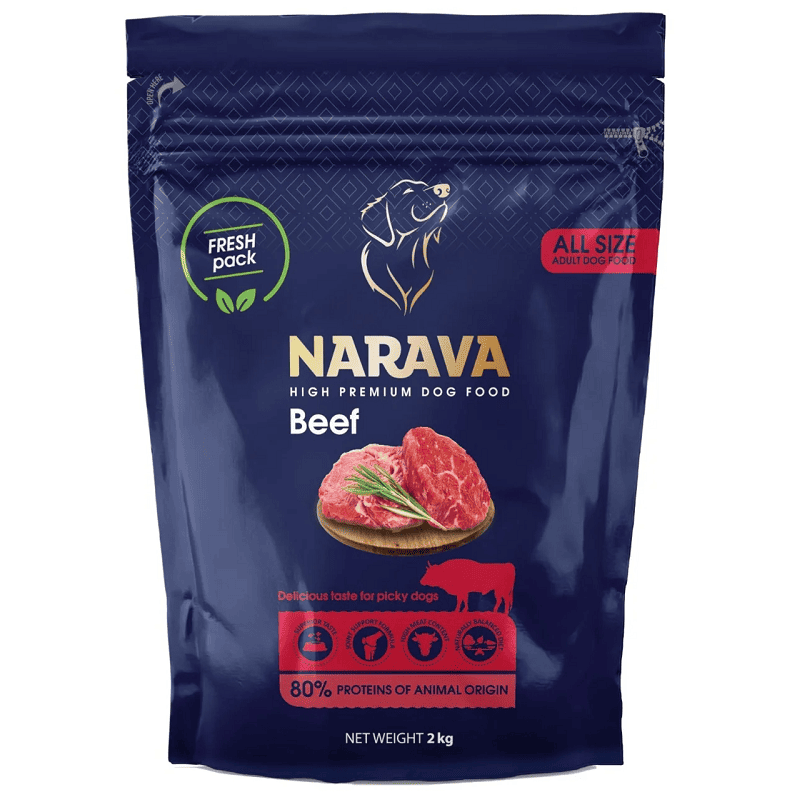 NARAVA Adult All Size cu Vita 2 kg | Hrana Uscata Super Premium pentru Caini Adulti | Digestie Optima si Suport Articular