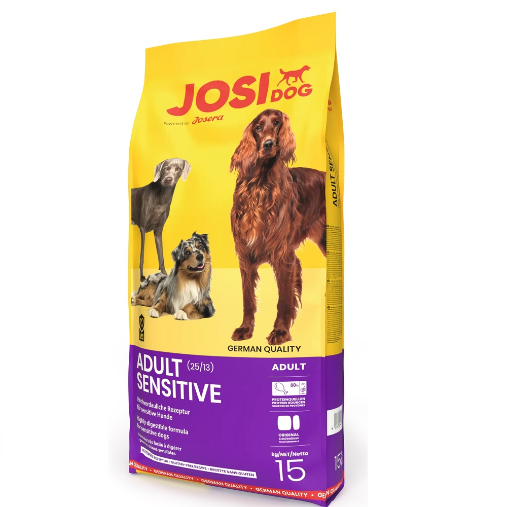 JOSIDOG Adult Sensitive – Hrană Uscată fără Gluten pentru Câini Adulți cu Sensibilitati Digestive, 15 kg