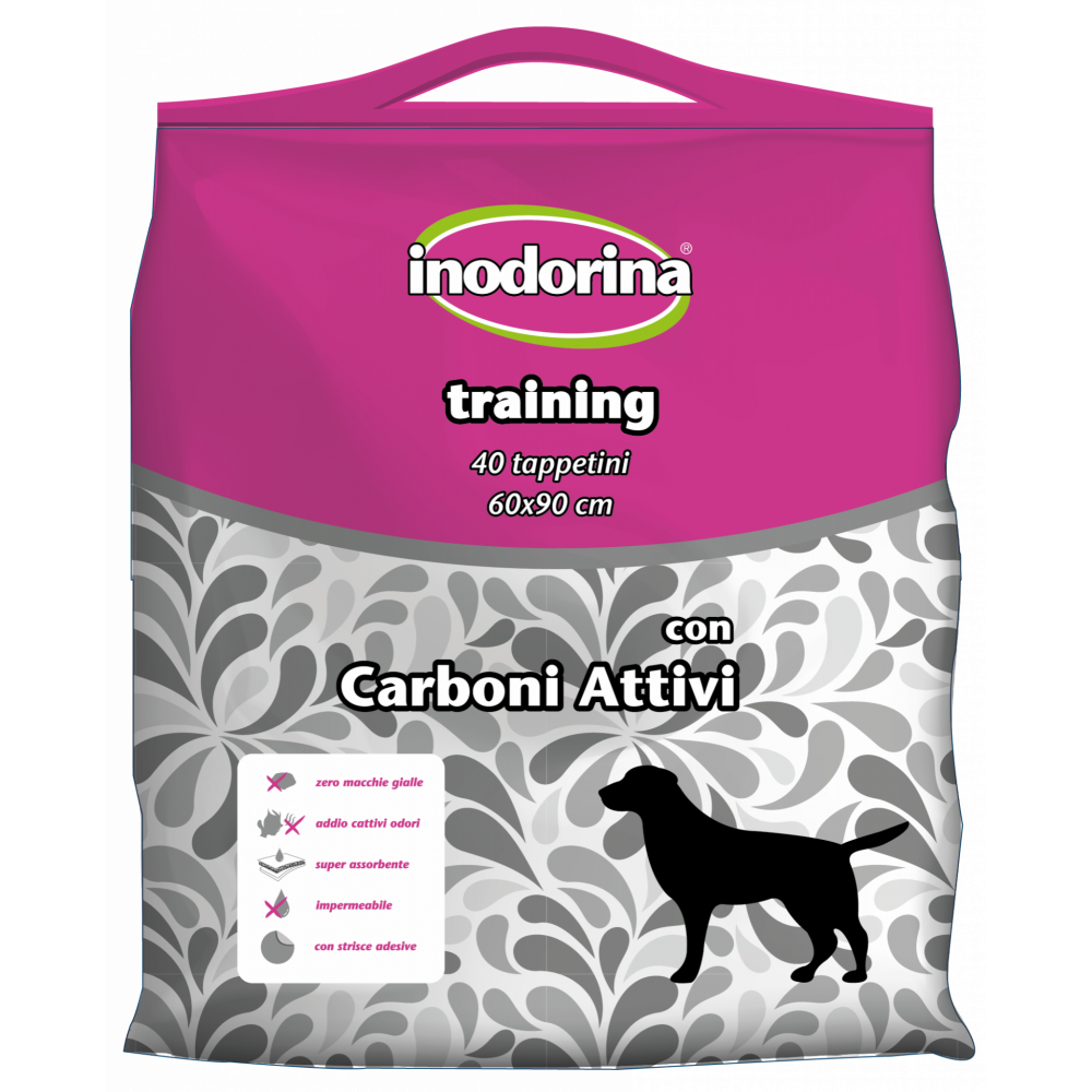 INODORINA Covorase Absorbante cu Carbune Activ, Pentru Caini 90x60cm, 40buc