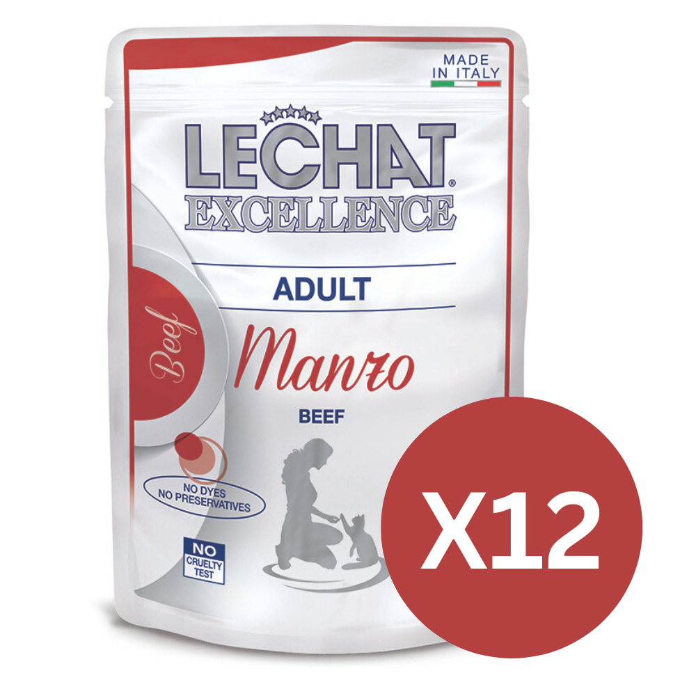 LeChat Excellence Adult, cu Vita – Set Plicuri Hrană Umedă pentru Pisici Adulte, (bucățele în sos), 12x100 g