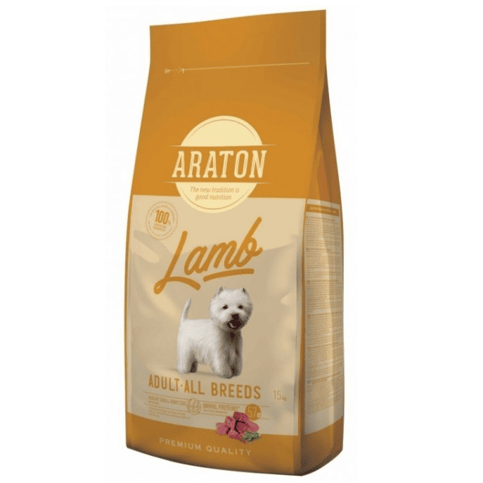 ARATON Dog Adult Lamb 15 kg | Hrana Uscata Completa pentru Caini Adulti de Toate Rasele, cu miel si orez