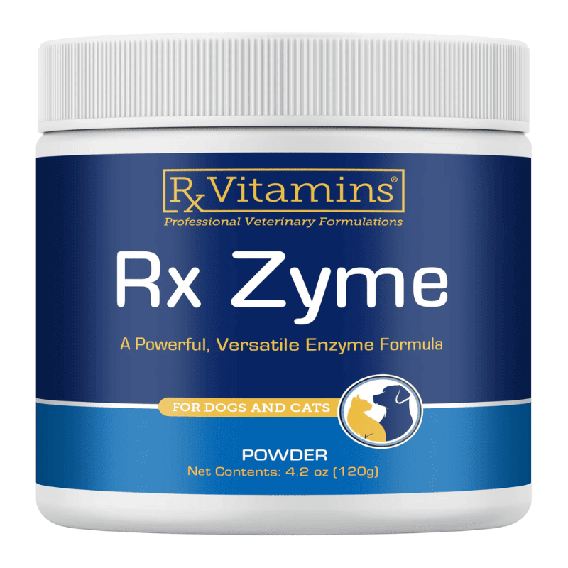 Rx VITAMINS Rx Zyme 120 g | Supliment Enzimatic pentru Digestie Optima si Sanatate Intestinala la Caini si Pisici