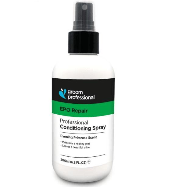 GROOM PROFESSIONAL Evening Primrose Oil Spray 200 ml | Spray Balsam Revitalizant Leave-In cu Ulei de Luminita-Noptii pentru Caini | Stralucire, Catifelare si Control Static