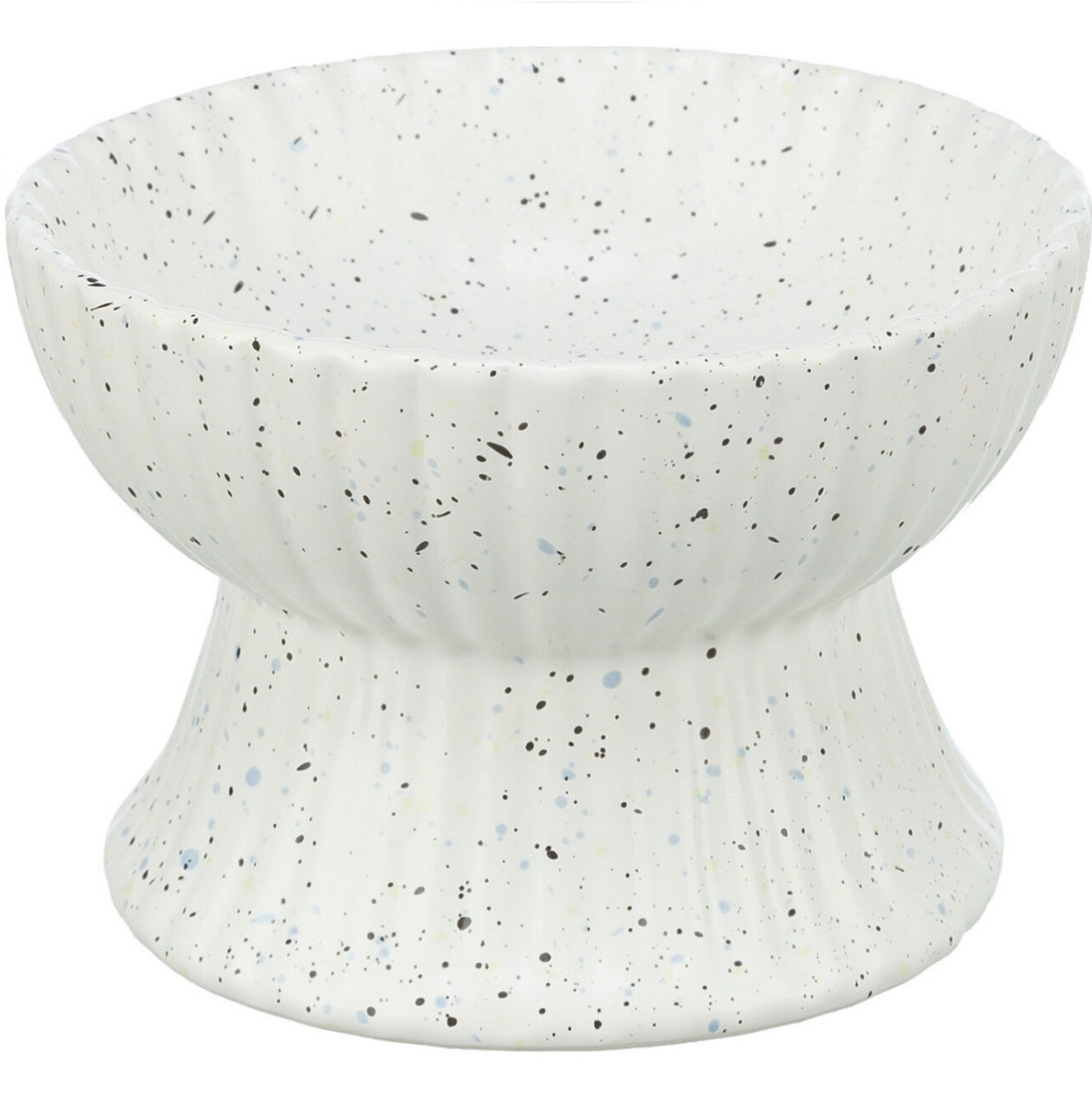 Castron Ceramic Inaltat Pentru Caini de Talie Mica sau Pisici, Alb, 200ml | 13cm