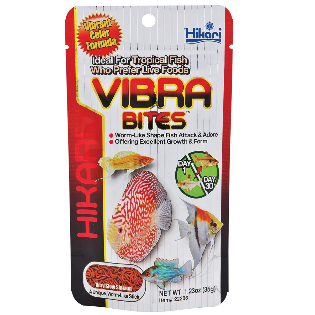 HIKARI Vibra Bites, 35 g – Hrana Sticks Premium pentru Pesti de Acvariu care Prefara Hrana Vie, Ideala pentru Discus si Alte Specii Comunitare