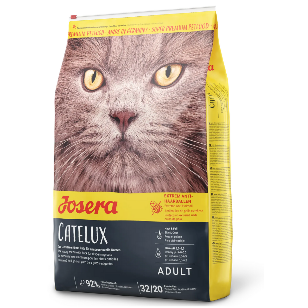 JOSERA Catelux cu Rata si Cartofi, 4.25 kg – Hrană Uscată Premium pentru Pisici Adulte, Digestie Ușoară și Reducerea Formarii Ghemelor de Păr