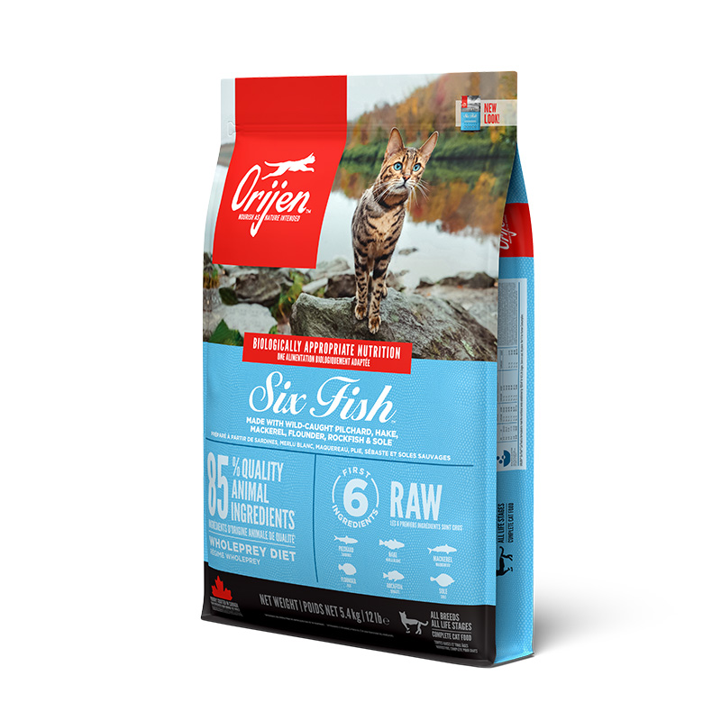 ORIJEN Six Fish, cu Peste, Hrana Uscata Fara Cereale Pentru Pisici, 5.4kg