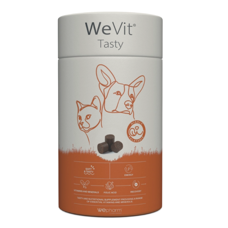 WePHARM WeVit Tasty 30 Comprimate – Supliment Multivitaminic pentru Energie, Apetit si Convalescenta la Caini si Pisici