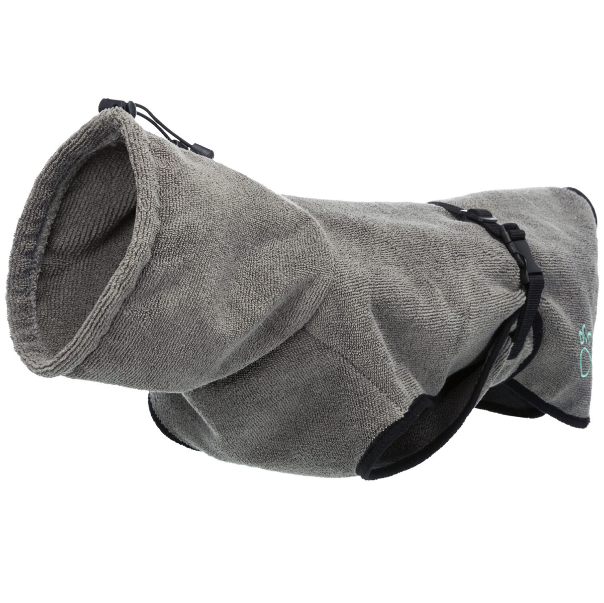 Halat de Baie Pentru Caini, Gri, 100% Bumbac, Marime XL, Lungime Spate 75cm