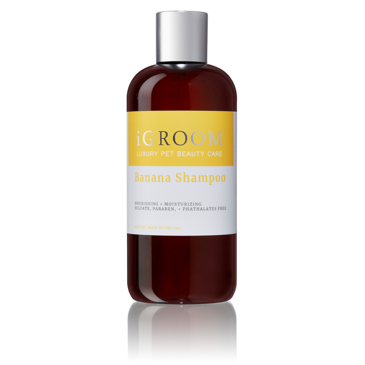 iGROOM Banana Sampon Profesional Concentrat 1:8 Hidratant | Nutritiv | Protector, Orice Tip de Blana, Caini si Pisici 473ml