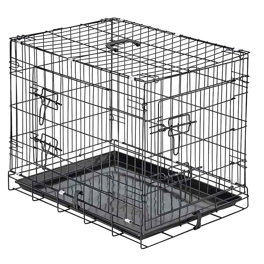 ARTERO Professional Line, Cusca Metalica Pliabila, Neagra, Cazare | Transport Animale Companie, 93x58x65cm