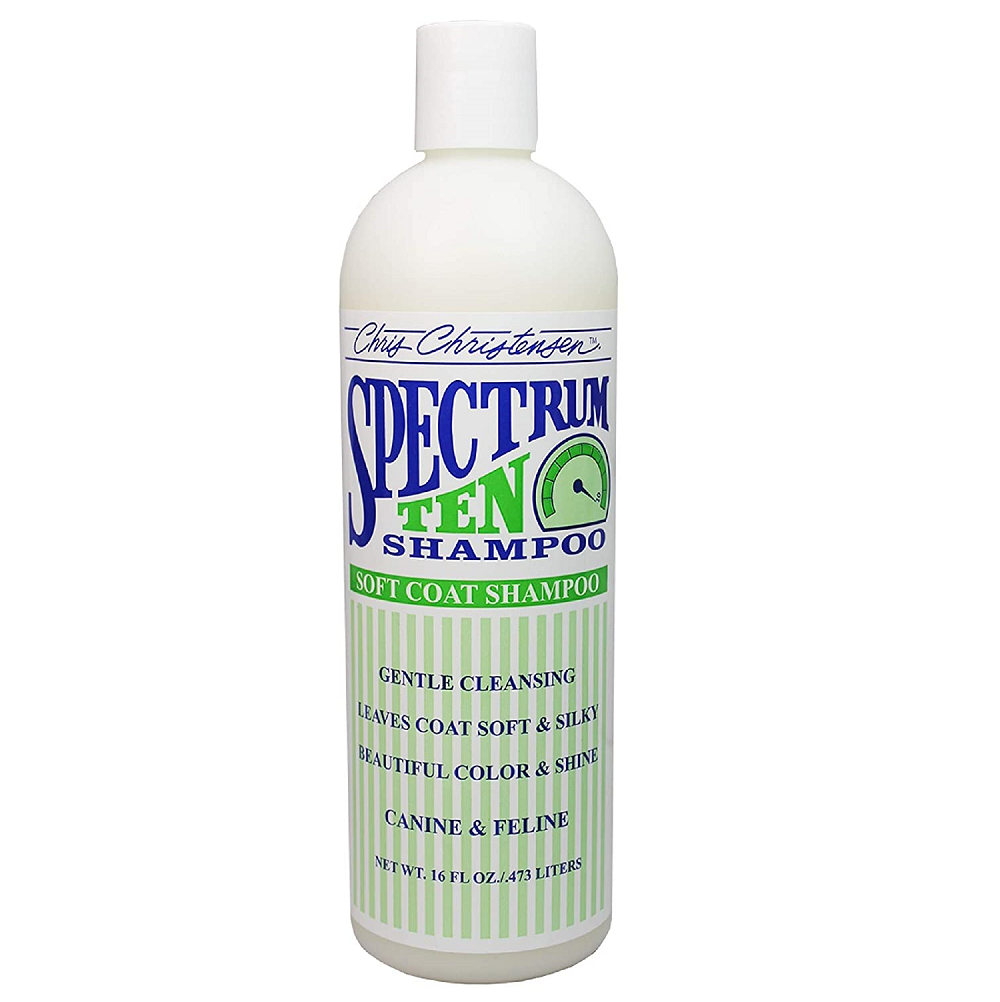 CHRIS CHRISTENSEN Systems Spectrum Ten Soft & Smooth Coat Conditioner 473 ml | Balsam Profesional Concentrat (dilutie 18:1) pentru Blana Dreapta sau Ondulata | Netezire, Stralucire si Controlul Firelor Rebele
