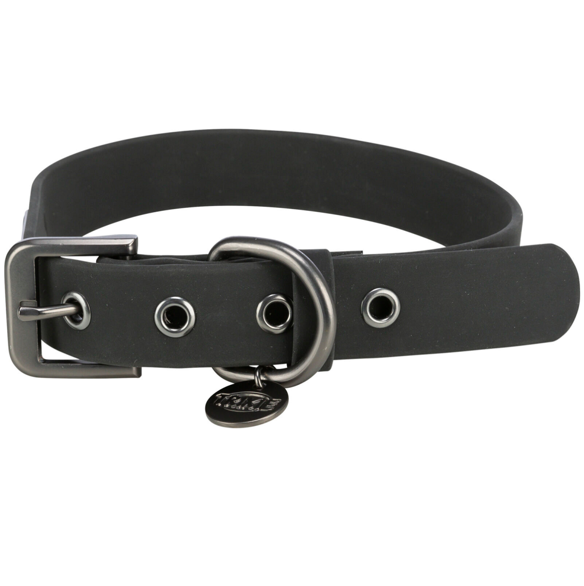 Zgarda Pentru Caini, Nylon cu PVC, Neagra, Catarama Metalica, Marime L-XL, 50-57cm | latime 30mm
