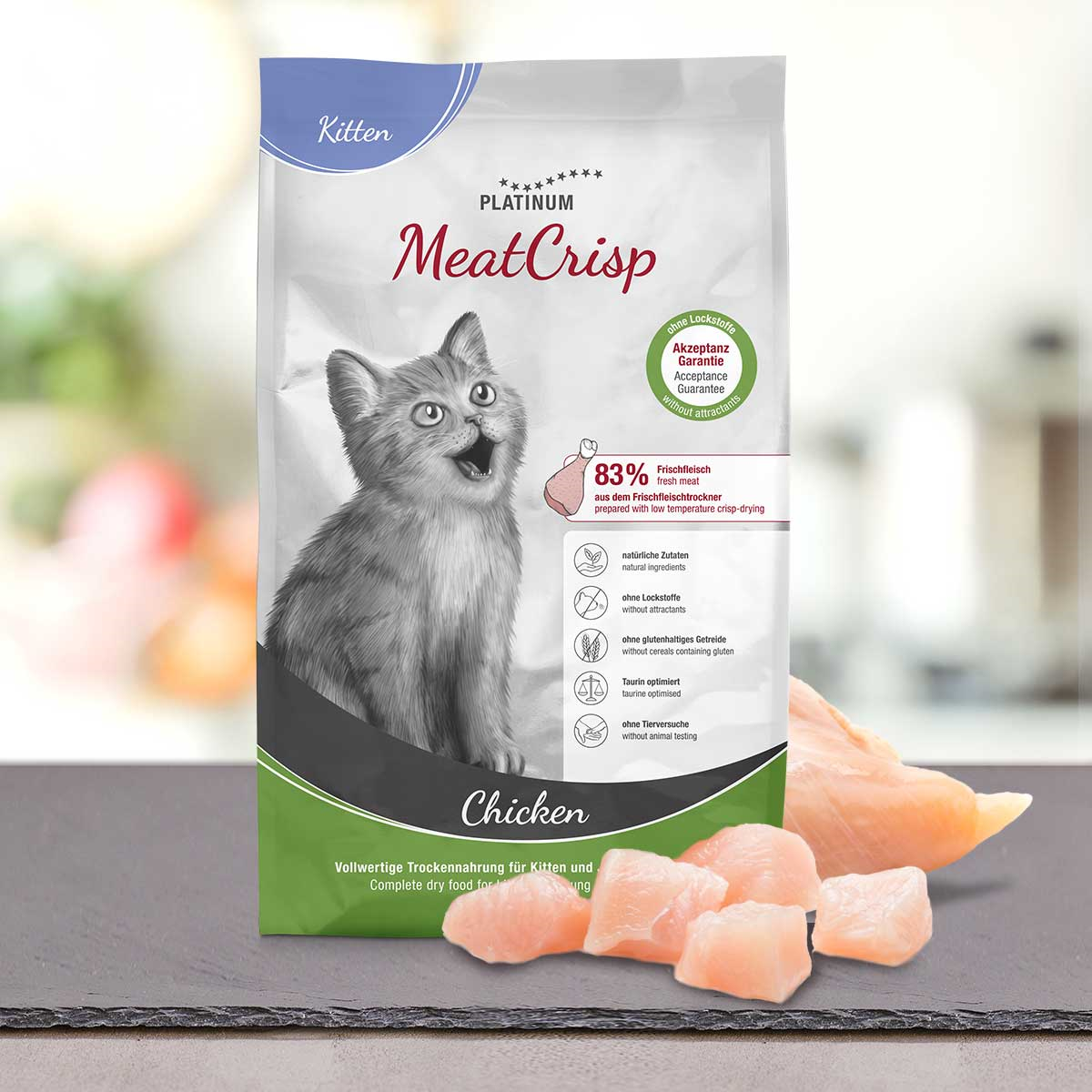 PLATINUM MeatCrisp Kitten, cu Pui, Hrana Uscata Pentru Pui de Pisica, 3kg