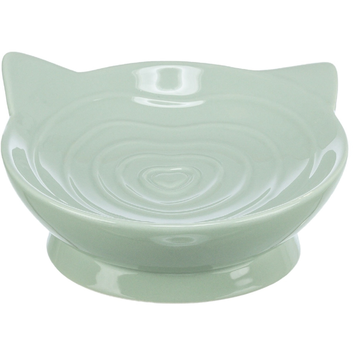 VIVIANA Vas Ceramic Pentru Pisici, Ridicat si cu Forma Ergonomica, Verde Salvie, 150ml | 14cm