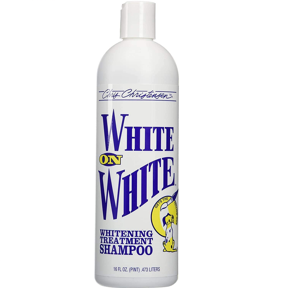 CHRIS CHRISTENSEN White On White Shampoo 473 ml | Sampon Profesional Nuantator pentru Caini | Revitalizeaza Blana Alba si Intensifica Luminozitatea Culorii