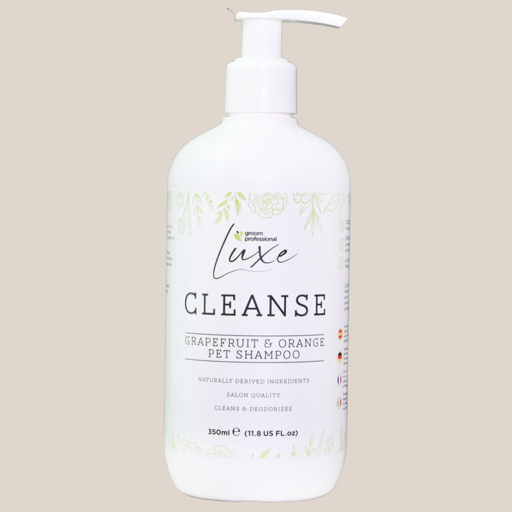 GROOM PROFESSIONAL Luxe Cleanse Grapefruit & Orange, 350 ml - Sampon Purificator si Deodorizant Concentrat 30:1 pentru Caini, cu Grapefruit si Portocale, pentru Curatare Profunda